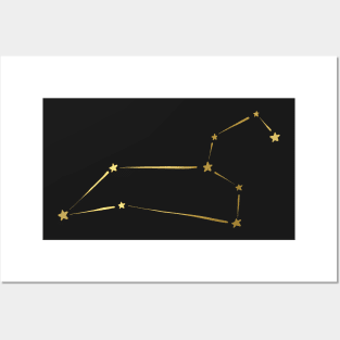 Gold Leo Star Sign Posters and Art